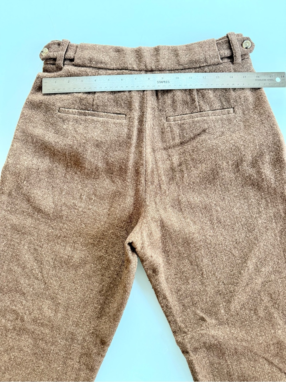 Vince Wide-Leg Wool-Blend Pants in Brown - Picture 3 of 4